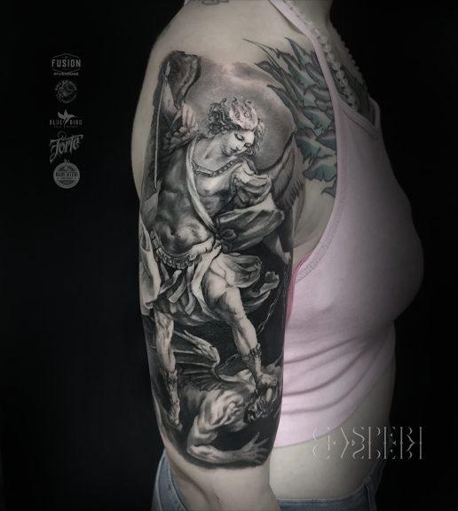 realistic angel tattoo